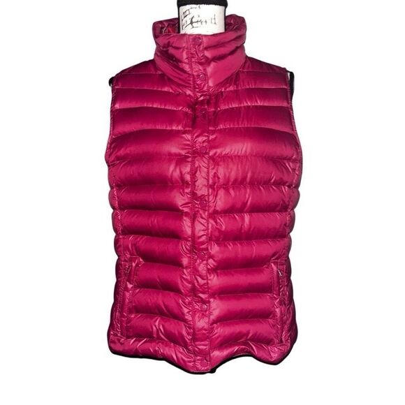 Gap hot pink puffer sleeveless coat large - Picture 1 of 9